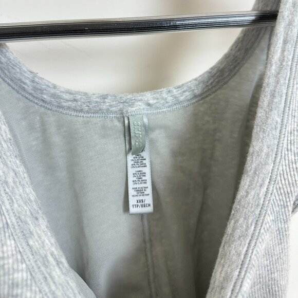 SKIMS Cotton Rib Onesie in Light Heather Grey Size XX-Small - Picture 7 of 13